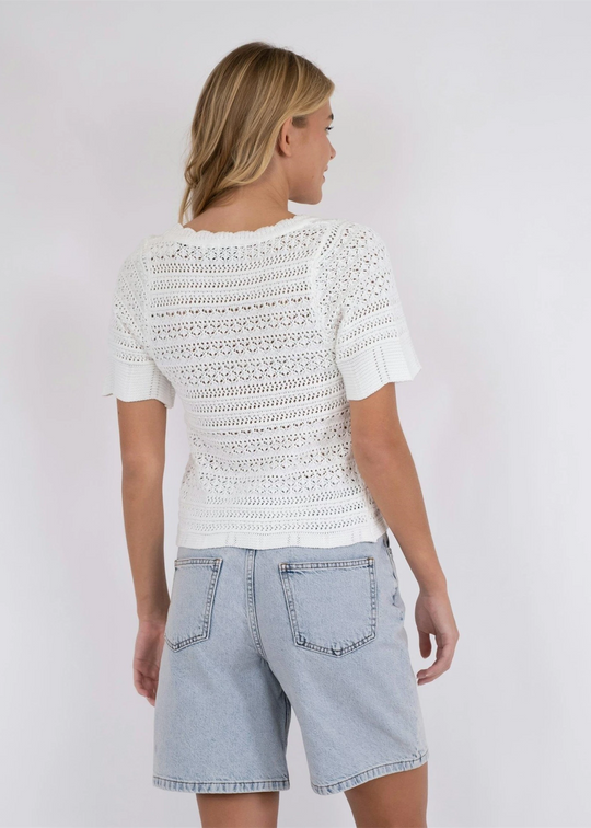 Neo Noir Blouse de tricot meiko au-dessus du blanc