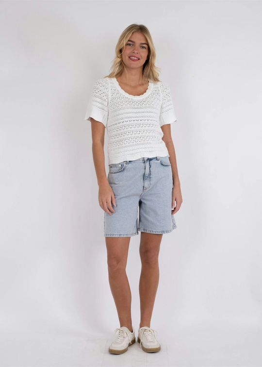 Neo Noir Blouse de tricot meiko au-dessus du blanc