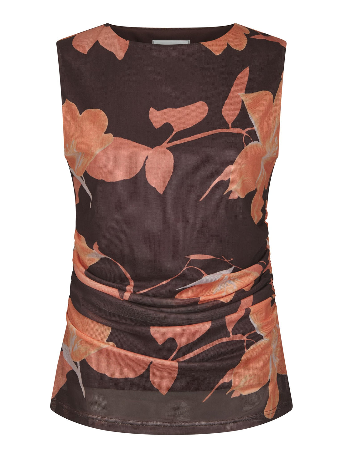 Neo Noir Liblana Flower Mesh Top Brown