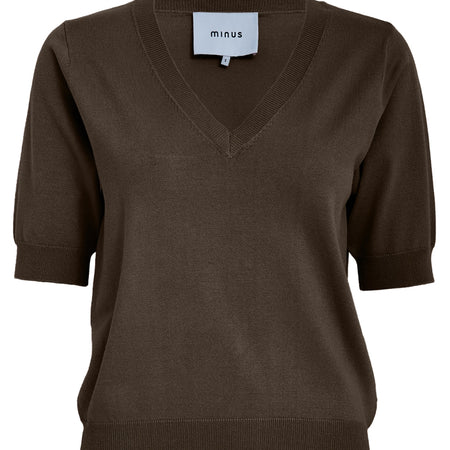 MSMilla V-Neck Knit Tee Bracken Brown