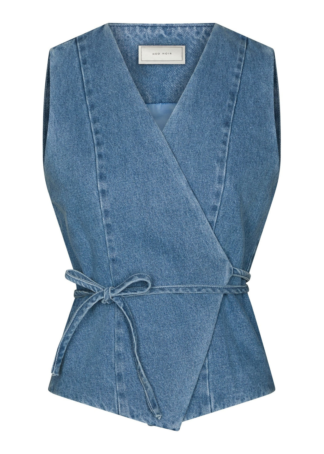 Neo Noir Samara Denim Waistcoat Blue