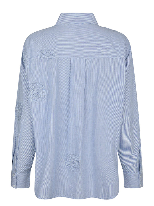 Neo Noir Dalma Dori Mini Stripe Shirt Blue