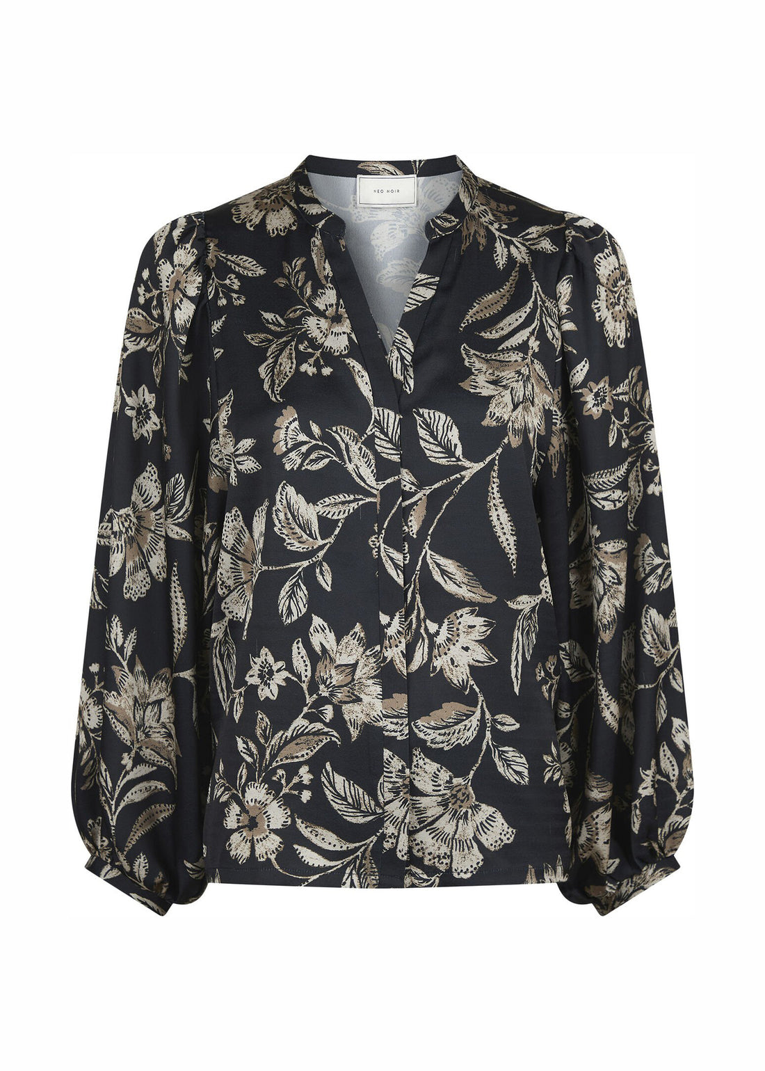Neo Noir Nani Canvas Flower Blouse Dark Navy