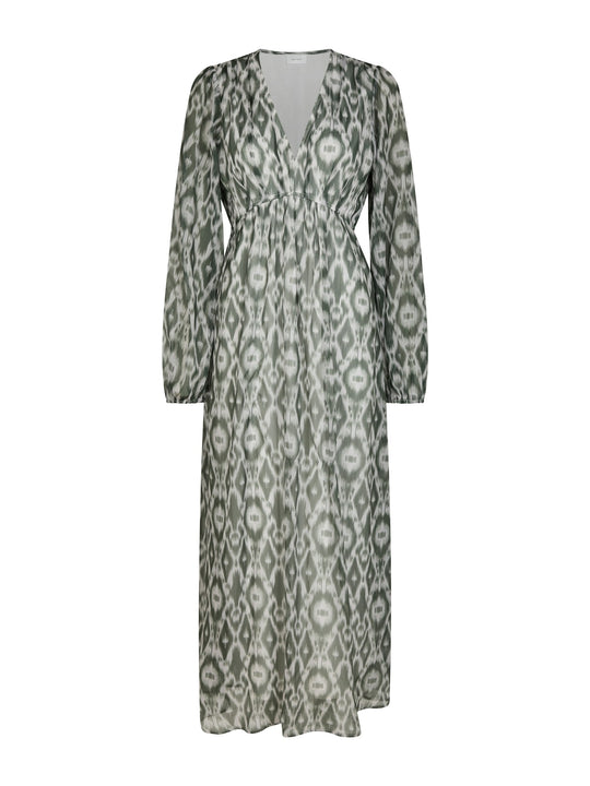Neo Noir Silfi Graphic Fade Dress Dusty Green