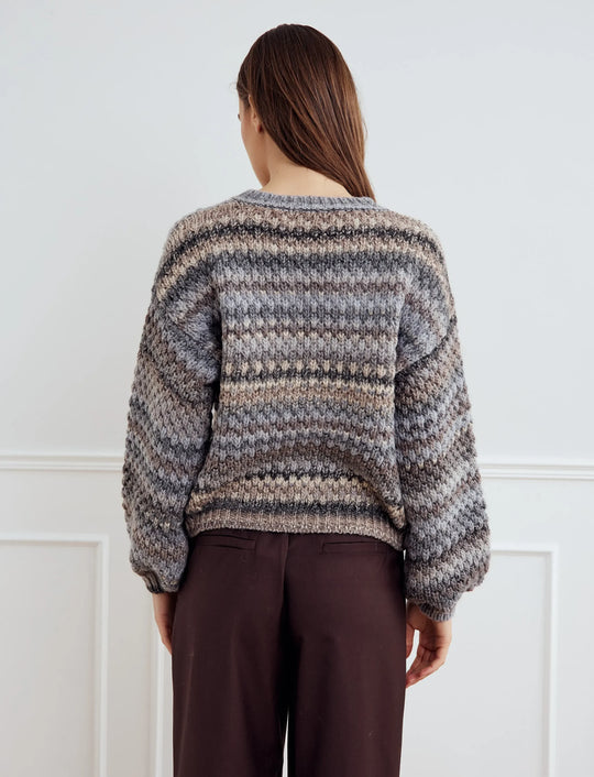 Noella Kae Knit Cardigan Light Grey Mix