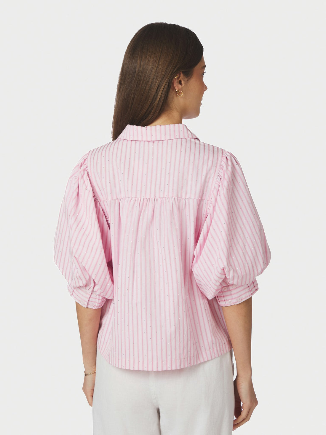 Neo Noir Etta Soft Stripe Stone Shirt Light Pink