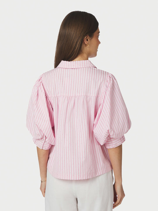Neo Noir Etta Soft Stripe Stone Shirt Light Pink