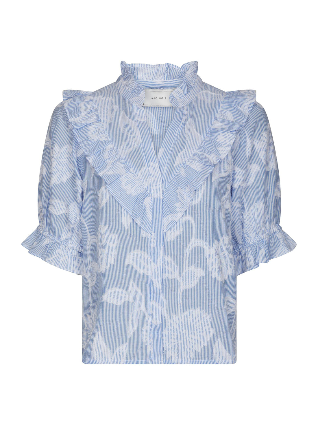Neo Noir Manet Jacquard Blouse Light Blue