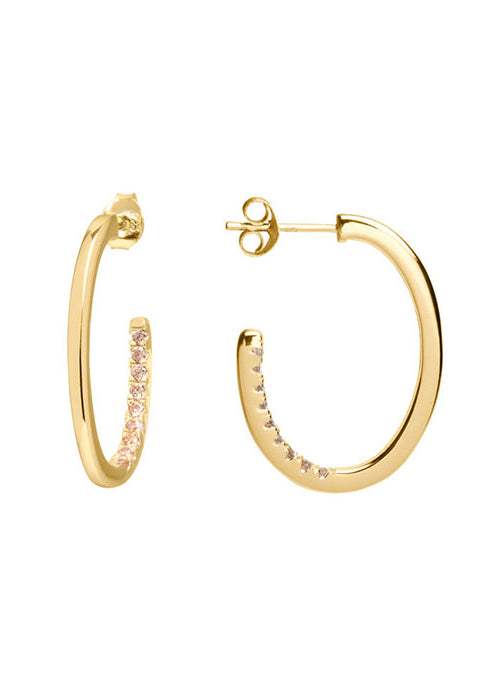 Sui Ava Eline Oval Hoops Gold Pink