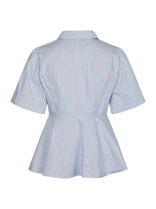 Neo Noir Janelle Stripe Shirt Blue/Brown Stripe