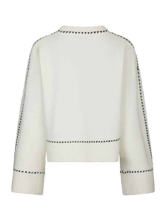 Neo Noir Roeme Knit Stitch Blouse Off White