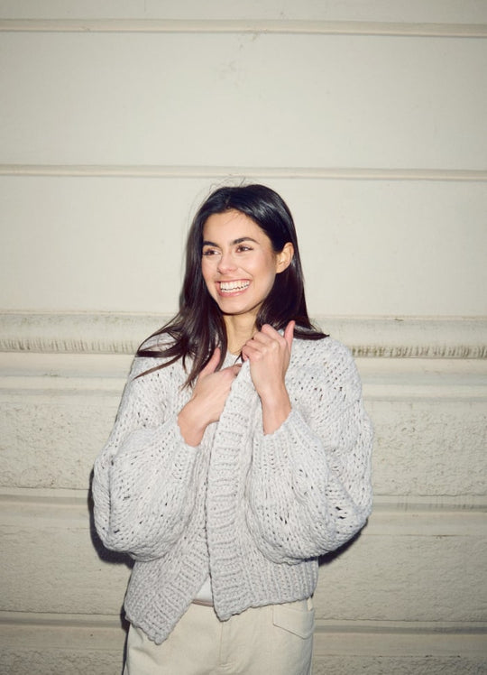 Noella Karen Knit Cardigan grey sand