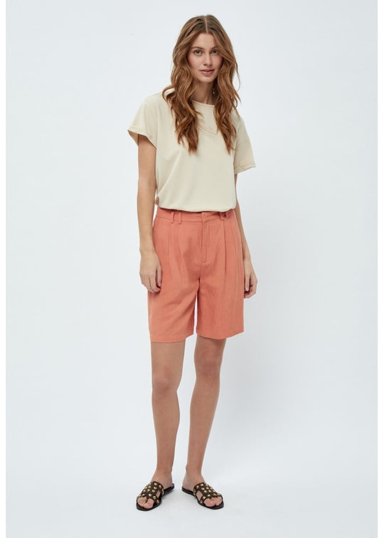 Desires Clarke Mid Waist Bermuda Shorts Melon Peach