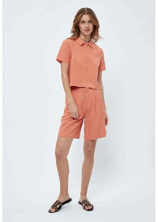 Desires Clarke Mid Waist Bermuda Shorts Melon Peach