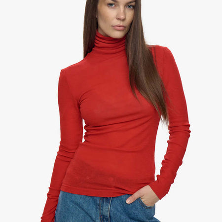 Minimum Pernilles Turtleneck Goji Berry (Rød)