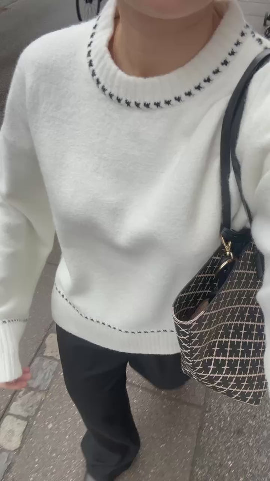 Neo Noir Roeme Knit Stitch Blouse Off White