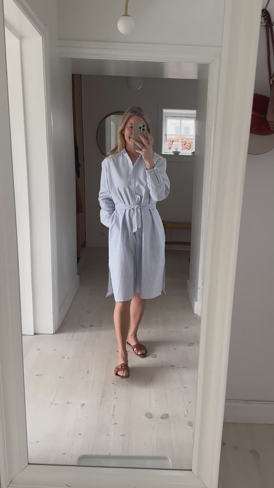 Schulz by Crowd Dilby Shirt dress white blue stripe