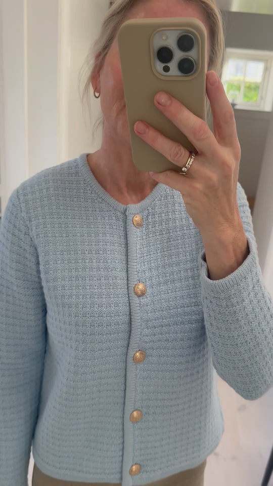 Neo Noir Limone Knit cardigan/jacket Light Blue