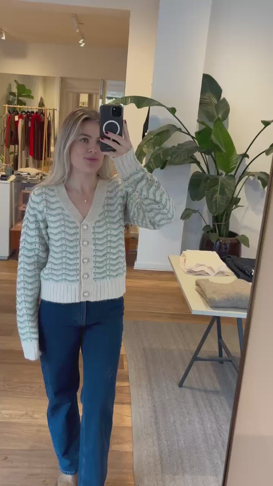 Lollys Laundry LanoLL Cardigan Knit LS 49 Dusty Green