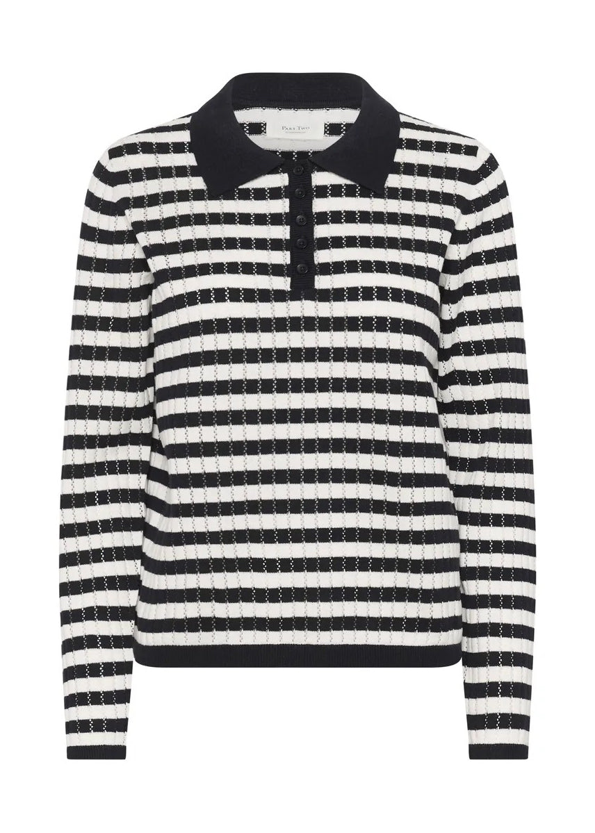 Part Two ZariaPW Pullover Dark Navy Stripe