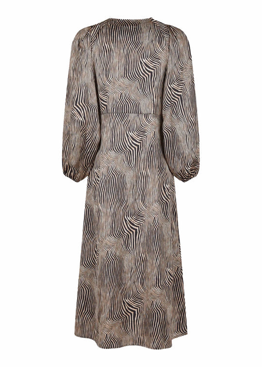 Neo Noir Isobel Floating Wave Dress Dark Sand