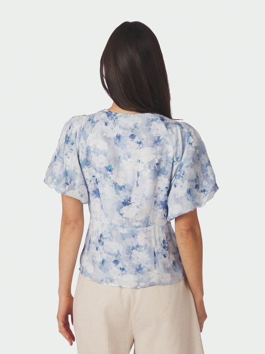 Neo Noir Irina Floral Fusion Blouse Blue