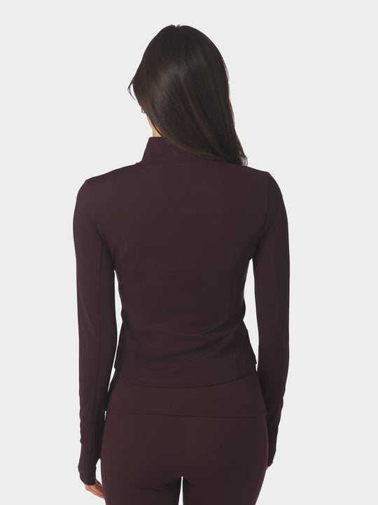 Neo Noir Nolana Zip Blouse Burgundy