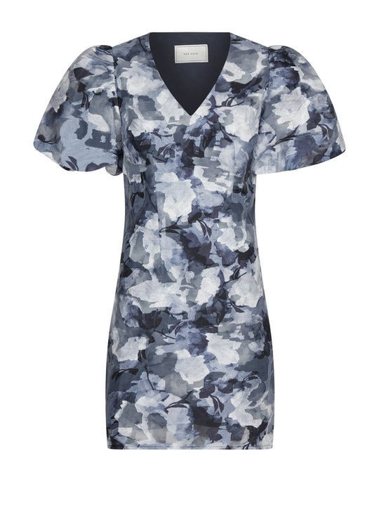 Neo Noir Sika Brocade Floral dress grey