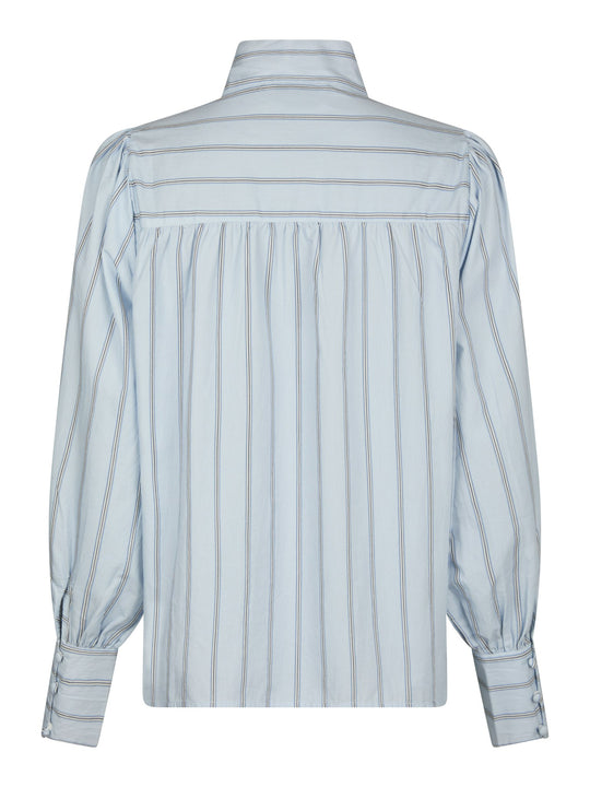 Neo Noir Jaz Bow Stripe Blouse Light Blue