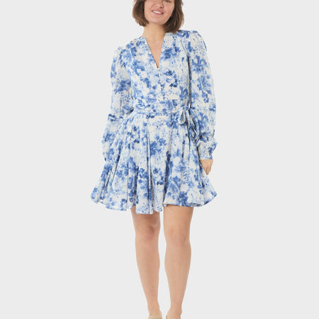 Neo Noir Marise Print Dress Light Blue
