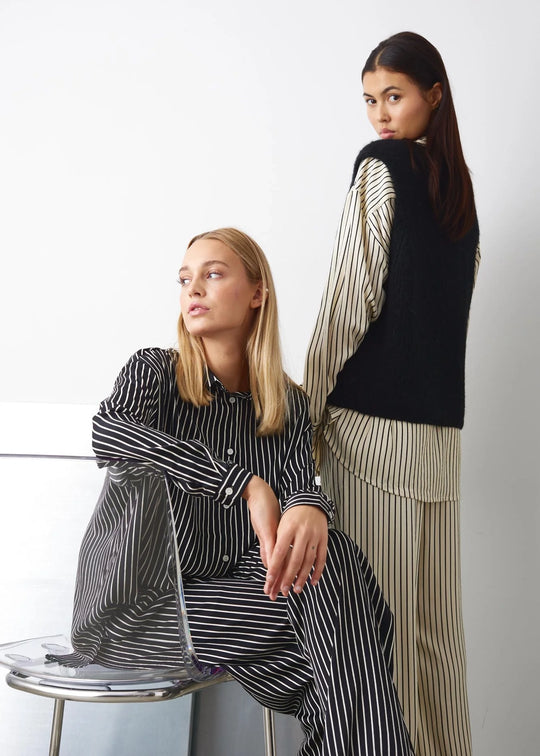 Noella Suri Shirt Taya Black Stripe