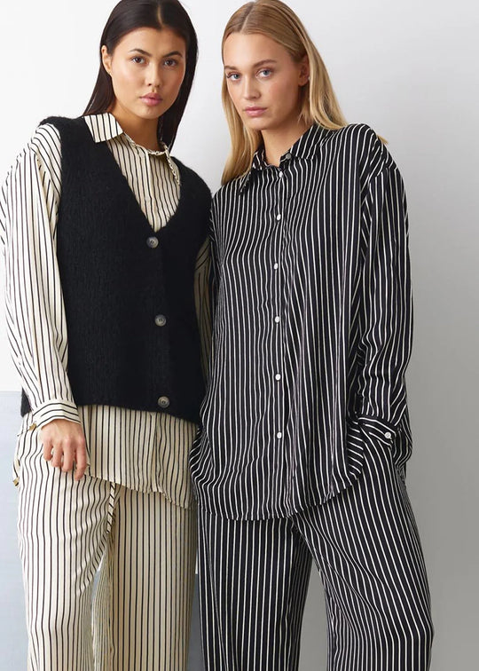 Noella Suri Shirt Taya Black Stripe
