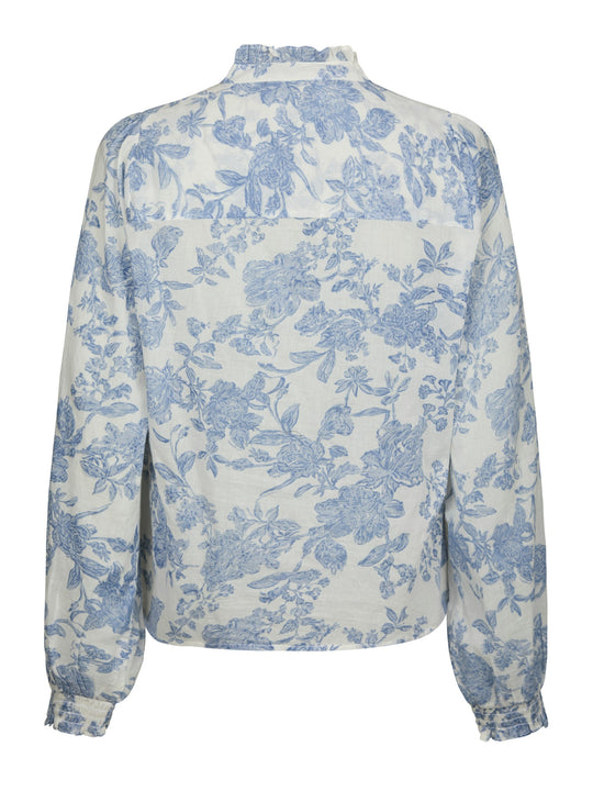 Neo Noir Oda Flower Spring Shirt White