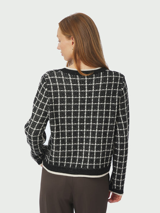 Neo Noir Doro Stitch Knit Cardigan Black