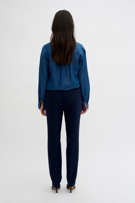 My Essential Wardrobe The Tailored Straight Pant dark blue