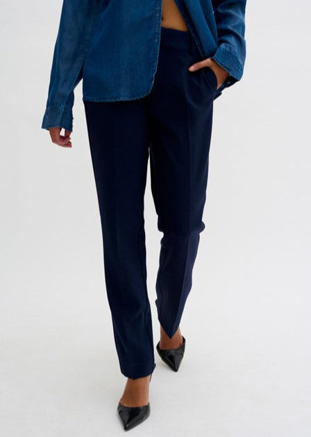 My Essential Wardrobe The Tailored Straight Pant dark blue