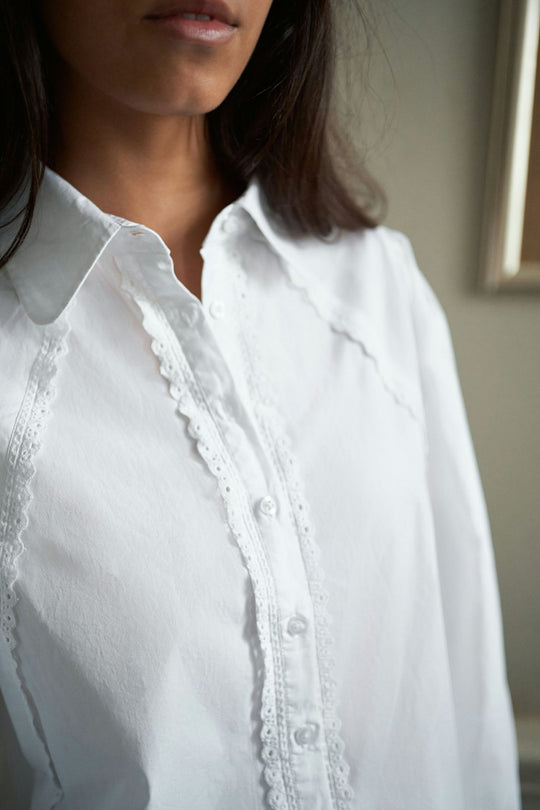 Neo Noir Tilly C Poplin Shirt White