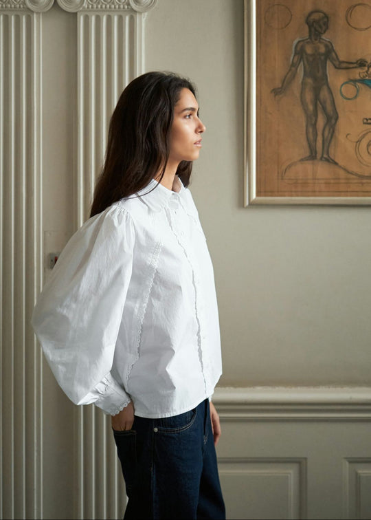 Neo Noir Tilly C Poplin Shirt White