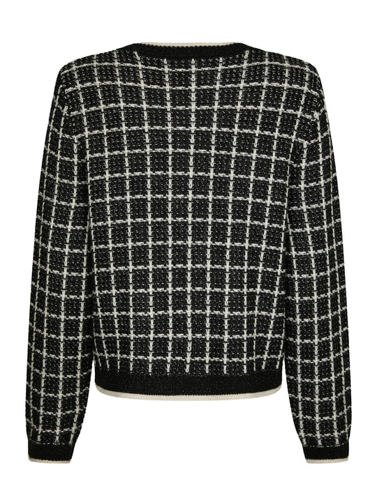 Neo Noir Doro Stitch Knit Cardigan Black