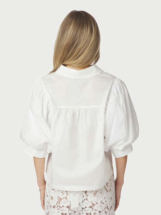 Neo Noir Etta Poplin Shirt White
