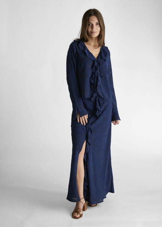 Neo Noir Vinza Burnout Skirt Navy