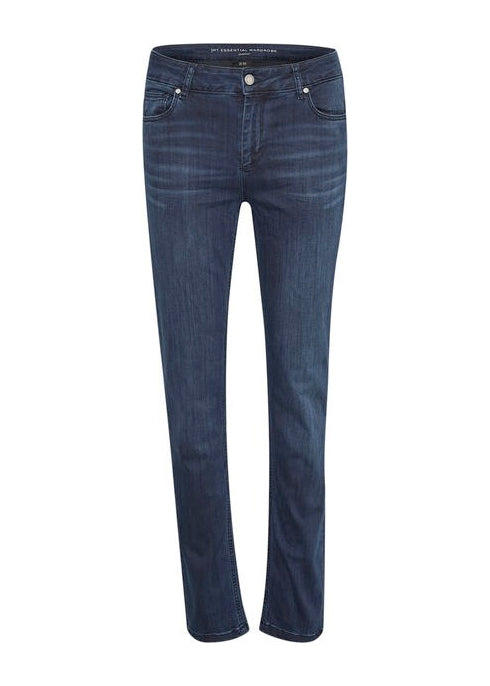 Min väsentliga garderob Celina 100 High Straight Dark Blue Wash