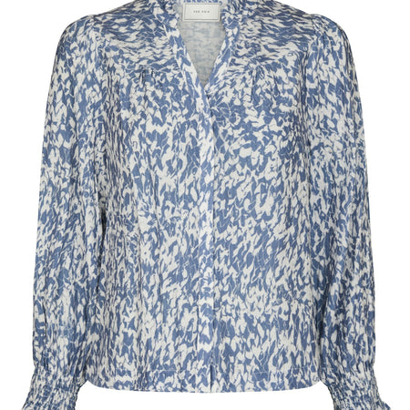 Neo Noir Astrida Fracture Blouse Dusty Blue