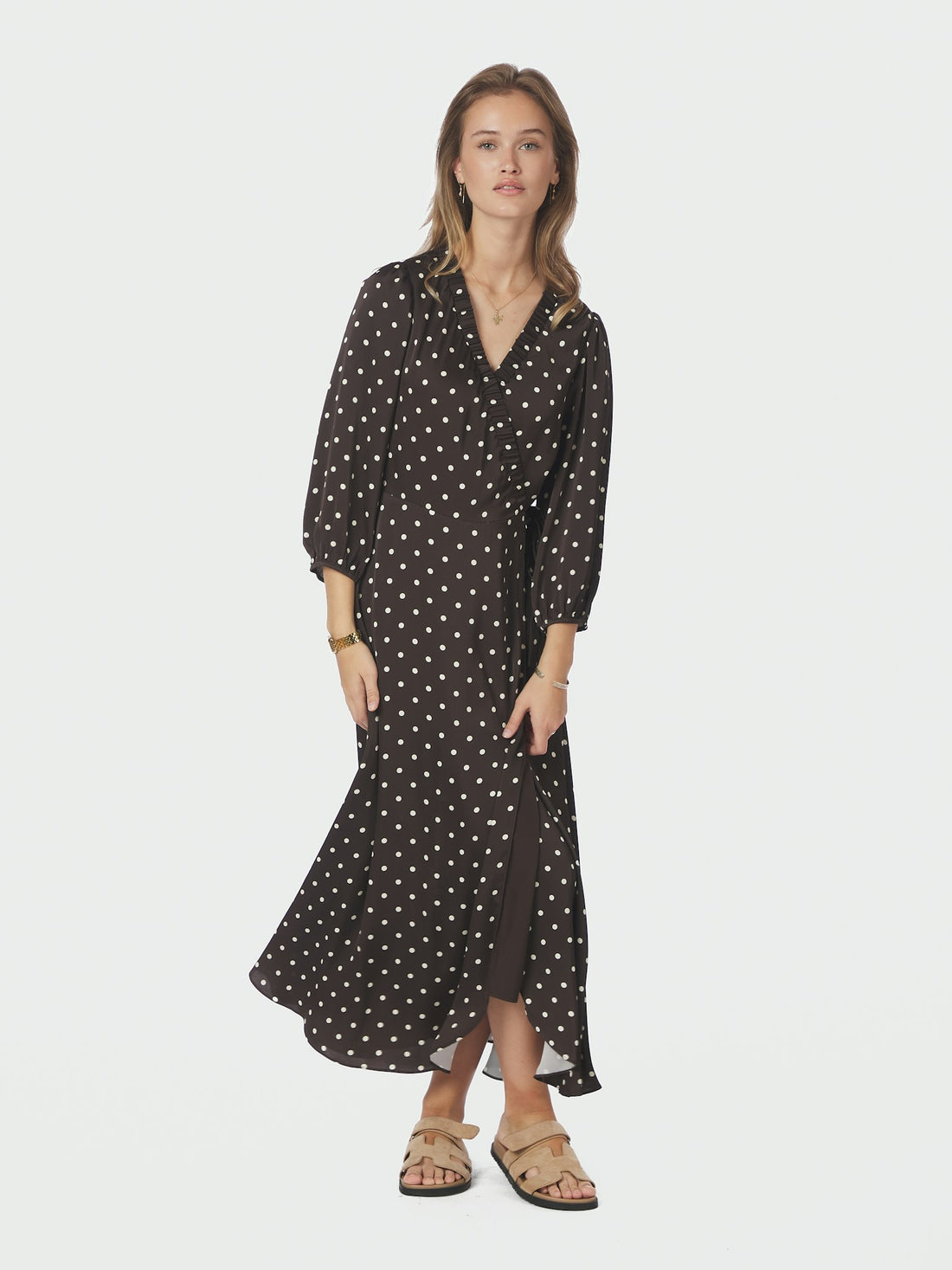 Neo Noir Malinga Dot Dress Dark Brown