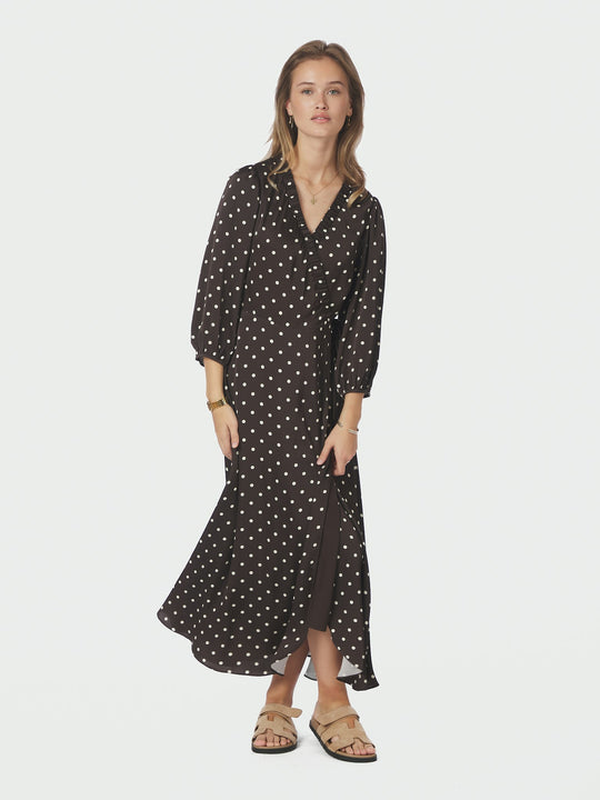 Neo Noir Malinga Dot Dress Dark Brown