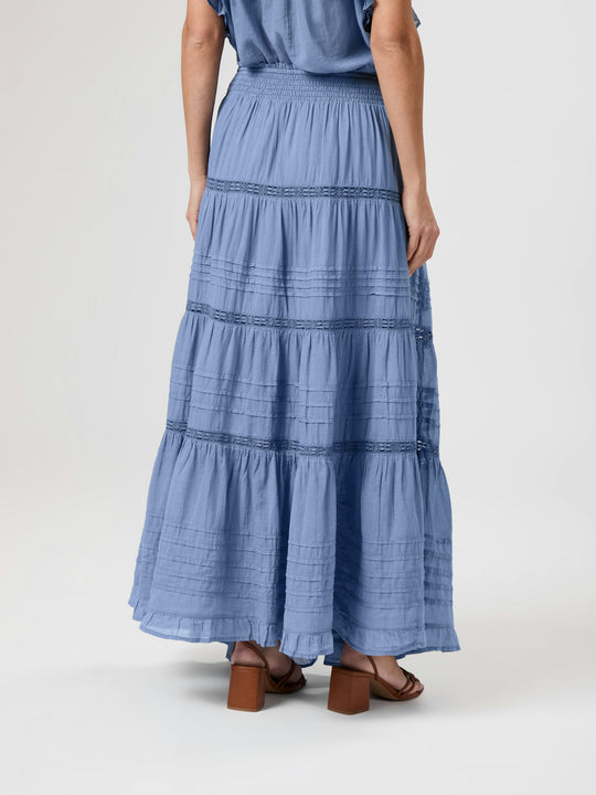 Neo Noir Felicia S Voile Skirt Smoke Blue