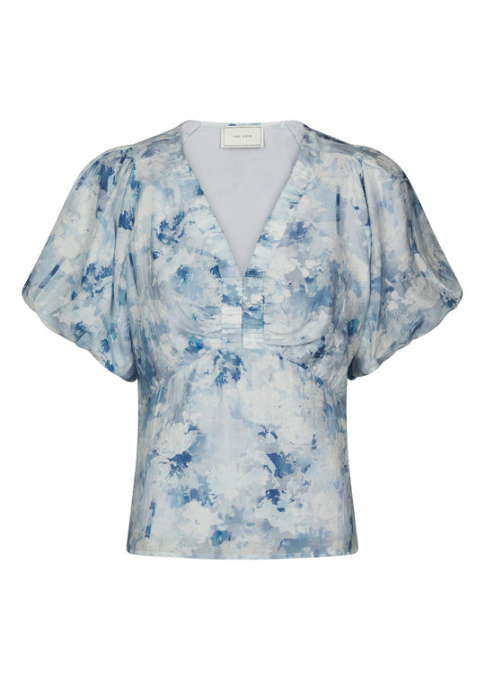 Neo Noir Irina Floral Fusion Blouse Blue