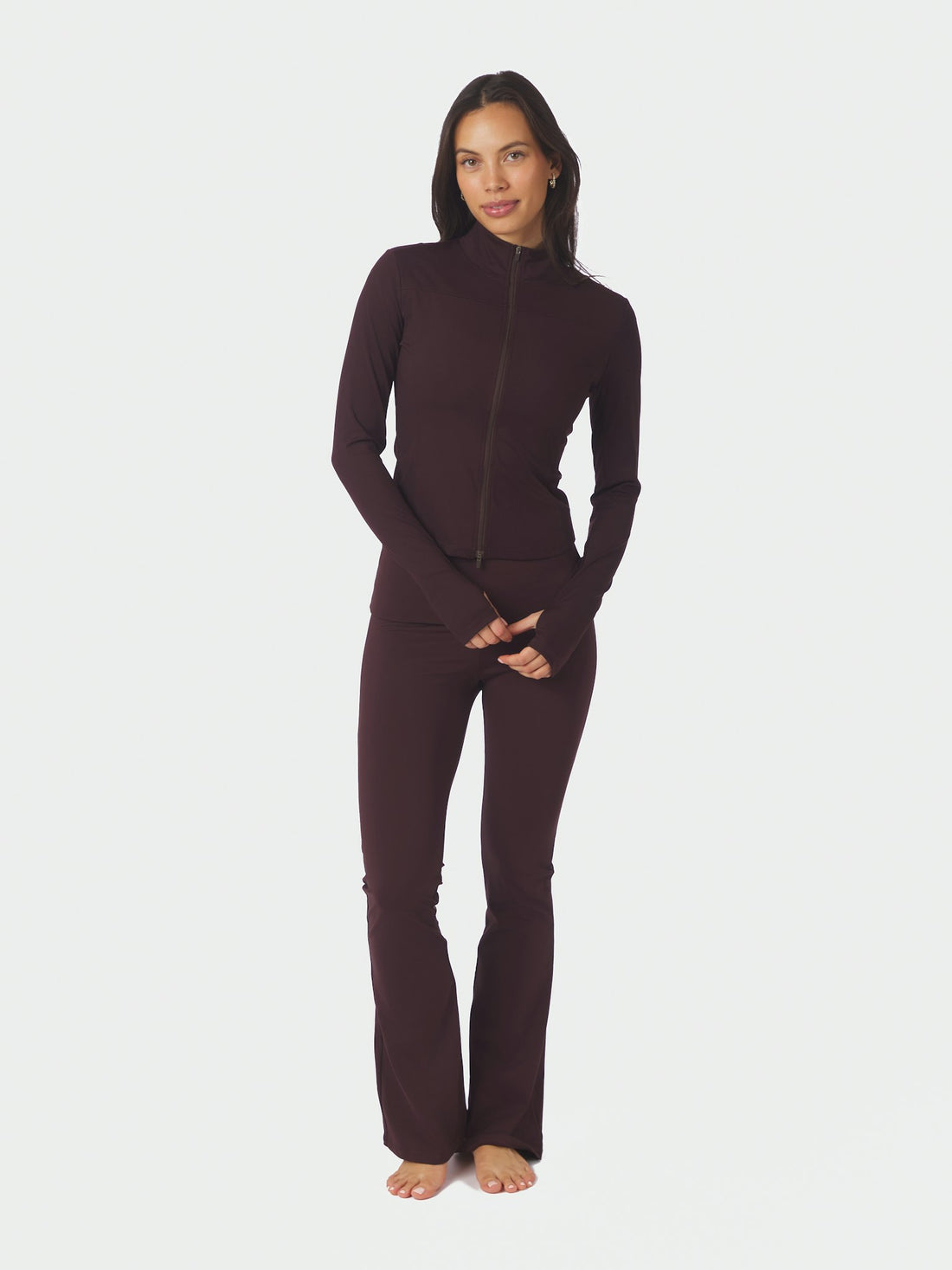 Neo Noir Nolana Zip Blouse Burgundy