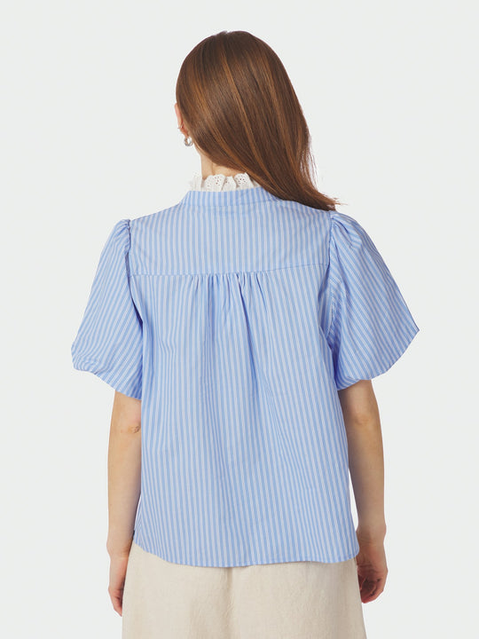 Neo Noir Ulia Stripe Blouse Blue Stripe