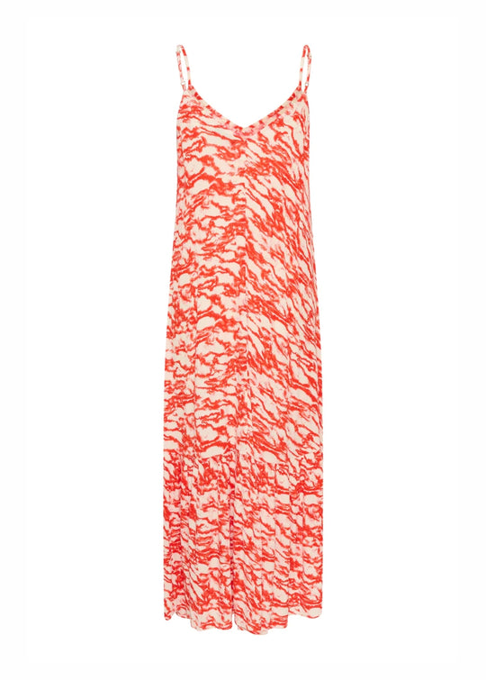 Soaked in Luxury SLZaya Louise Strap Dress Red Mini Clouds Print